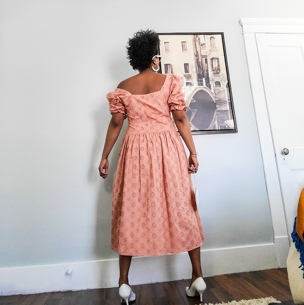 Embroidery Cotton Midi Dress, 12 - Picture 8 of 15